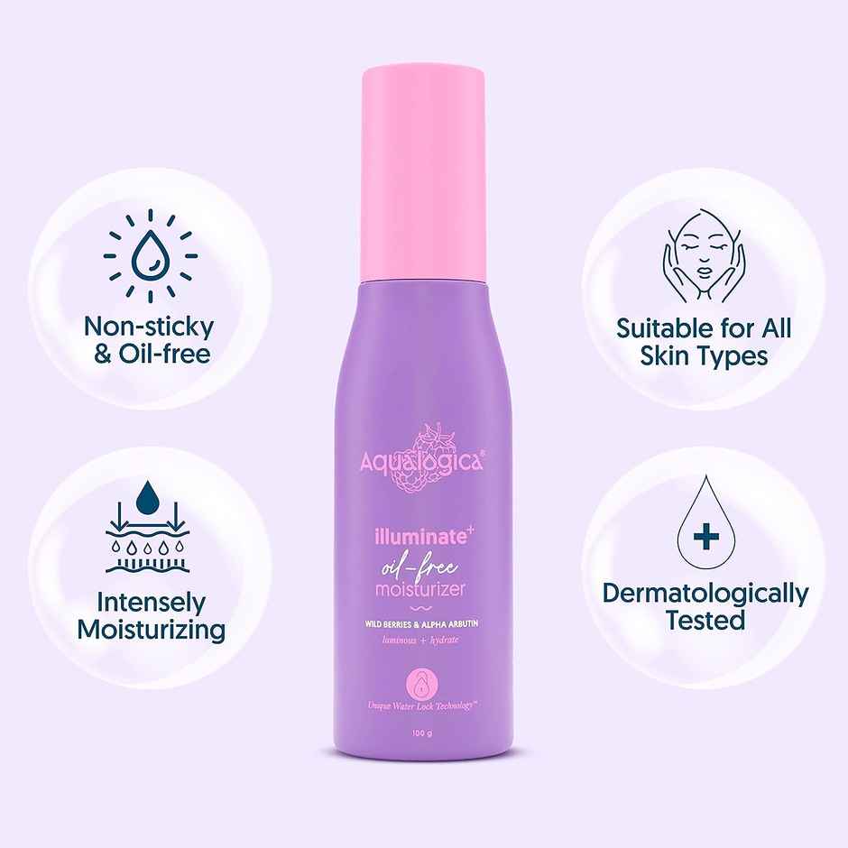 Aqualogica IIIuminate + Oil Free Moisturizer with Wild Berries & Alpha Arbutin